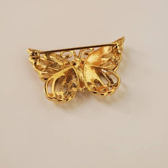 Vintage Signed D'ORLAN  Rhinestone Crystal Butterfly Brooch Pin - Picture 8 of 9